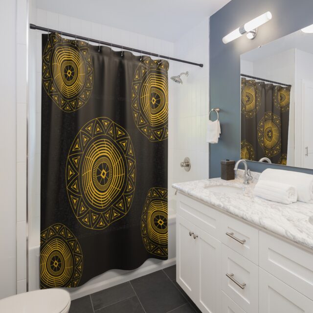 Anyanwu Shower Curtain in Noir