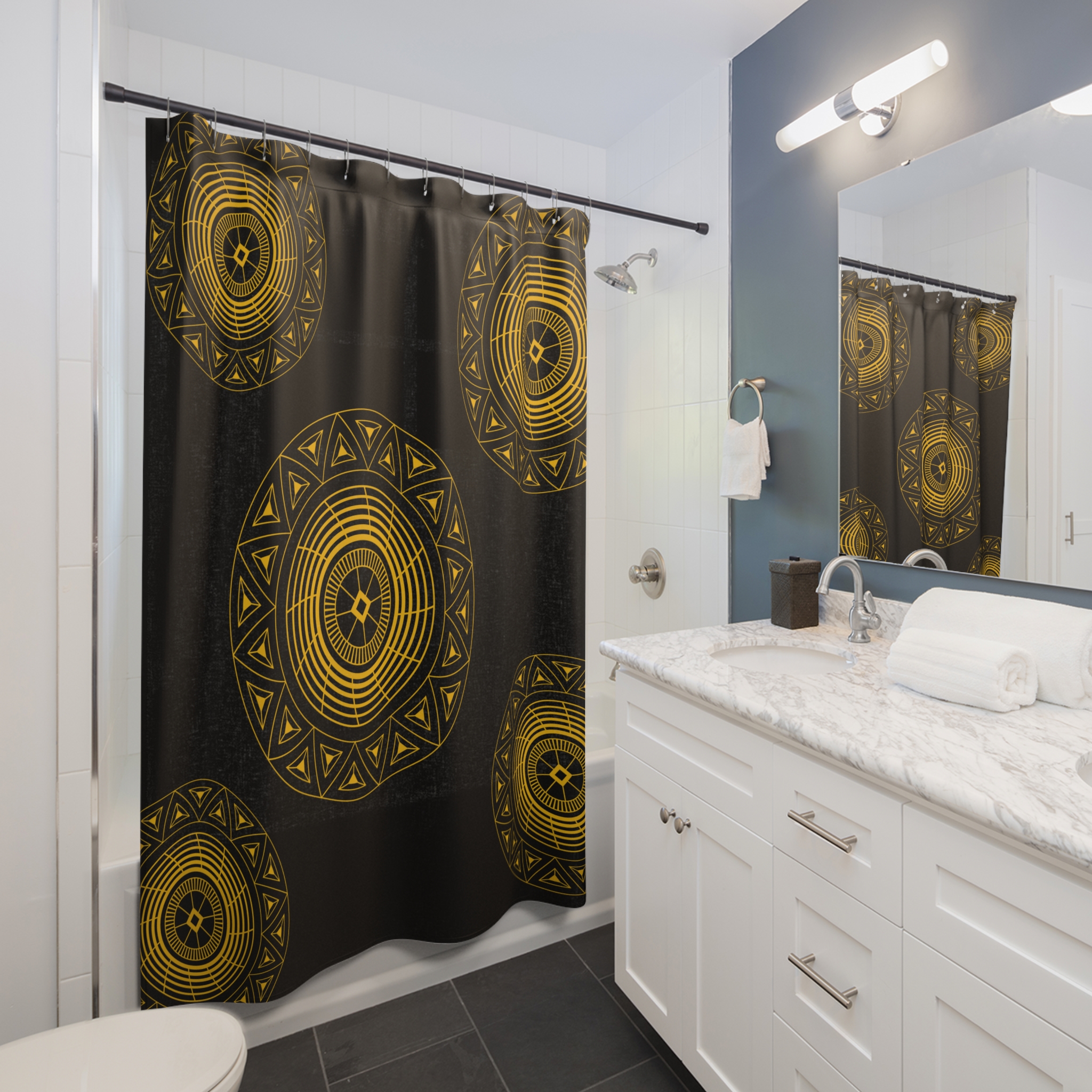 Anyanwu Shower Curtain in Noir