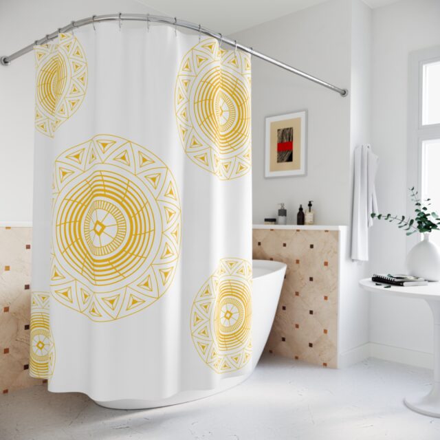 Anyanwu Shower Curtain in Snowdrift