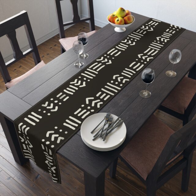 Harlem Collection Table Runner in Bronze & Ivory