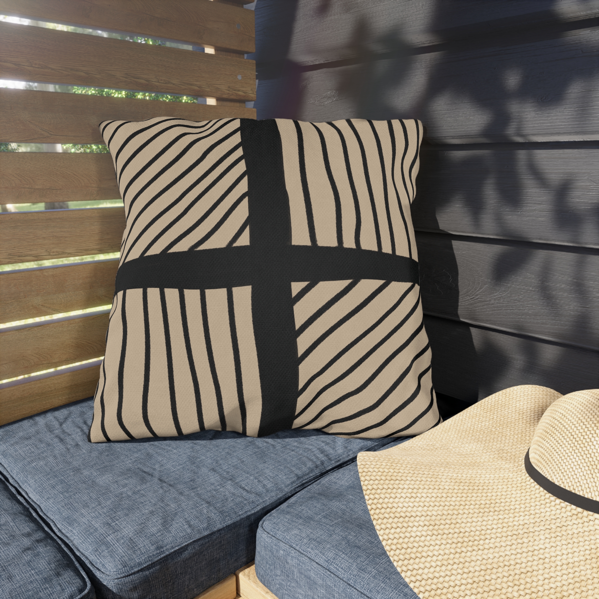 Saturday Morning Collection Outdoor Pillow - Latte