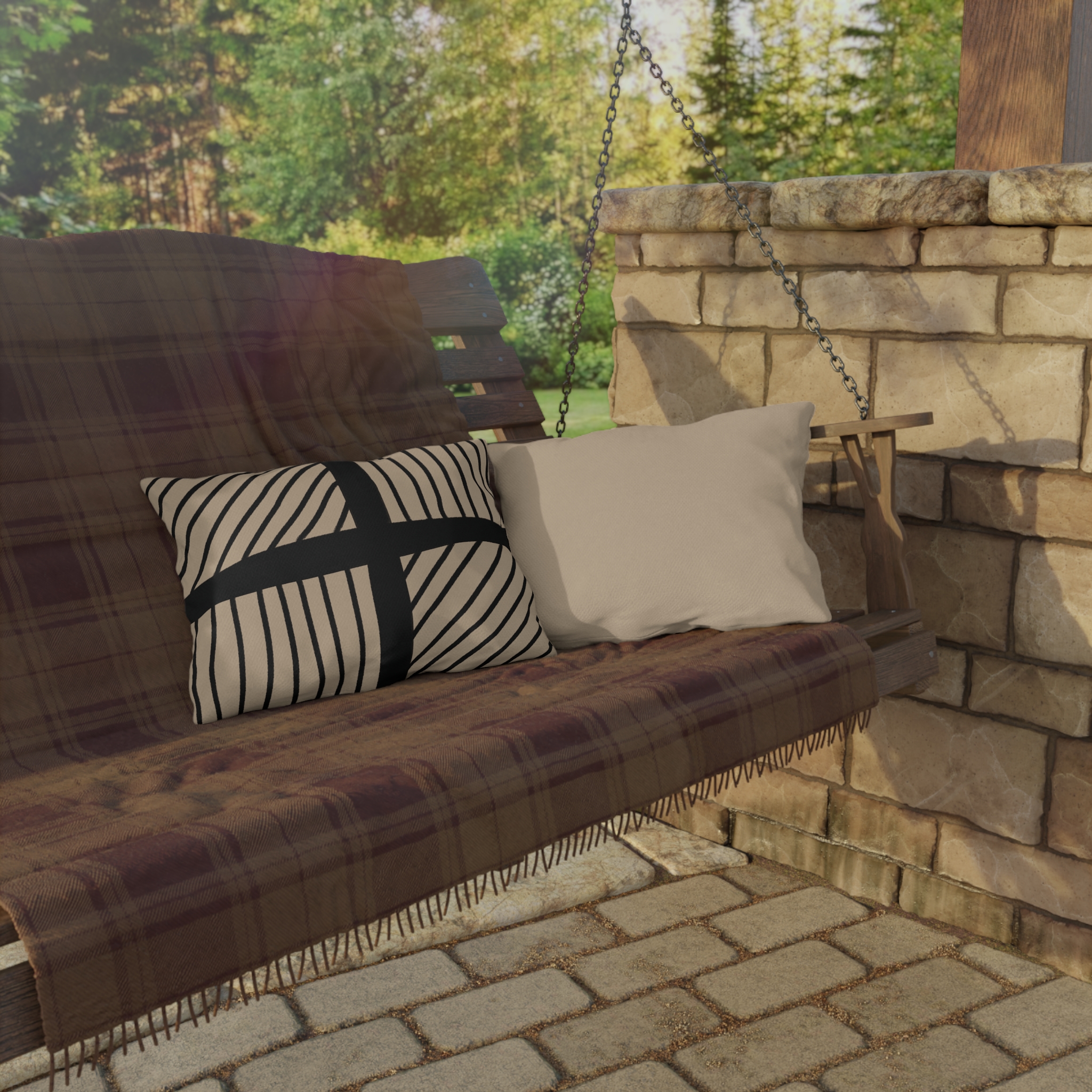 Saturday Morning Collection Outdoor Pillow - Latte