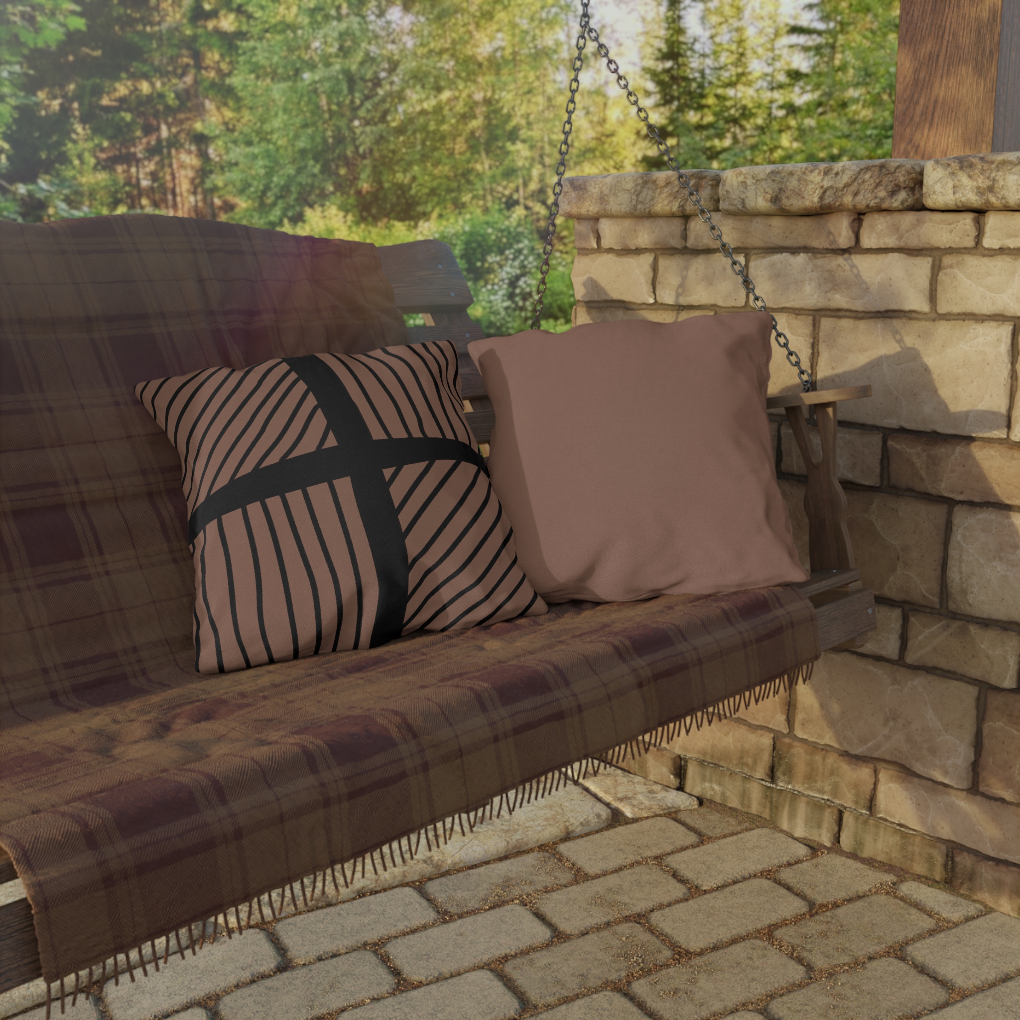 Saturday Morning Collection Outdoor Pillow - Mocha Mousse