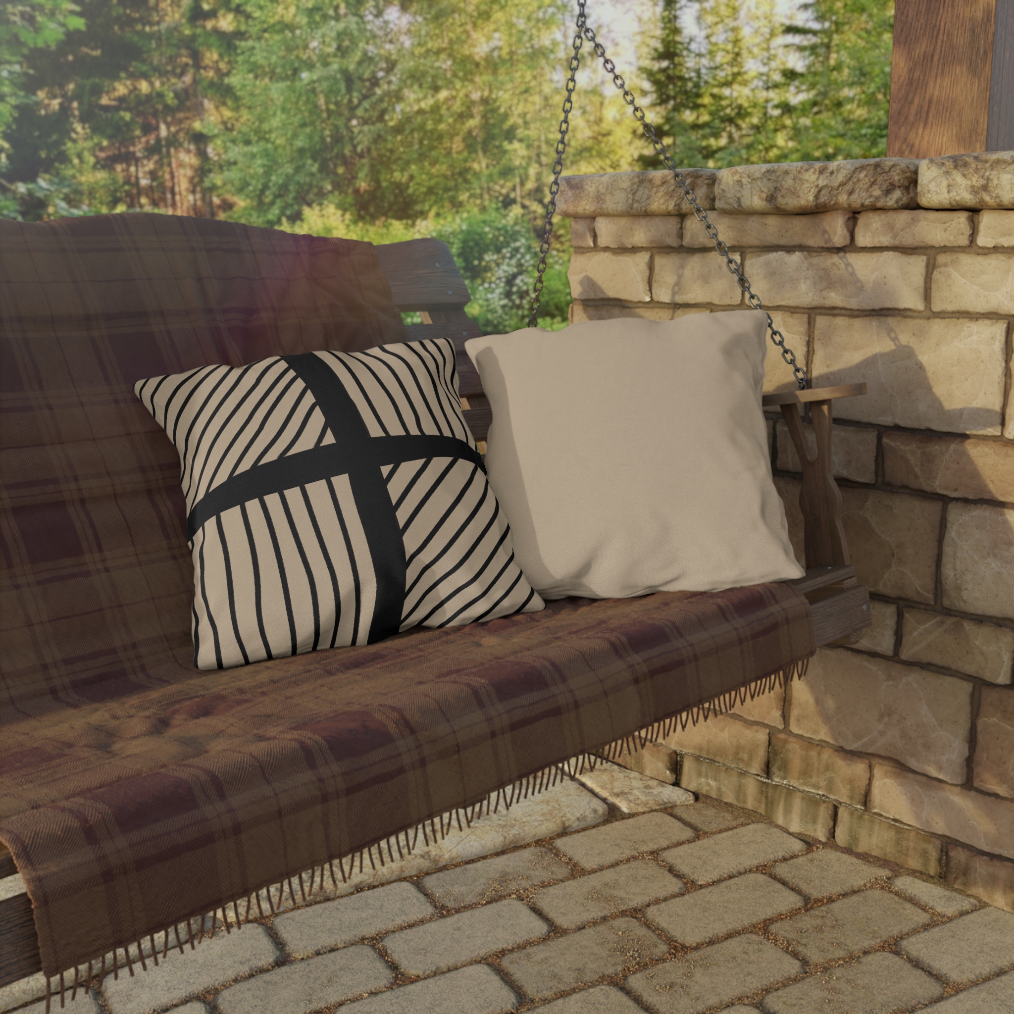 Saturday Morning Collection Outdoor Pillow - Latte